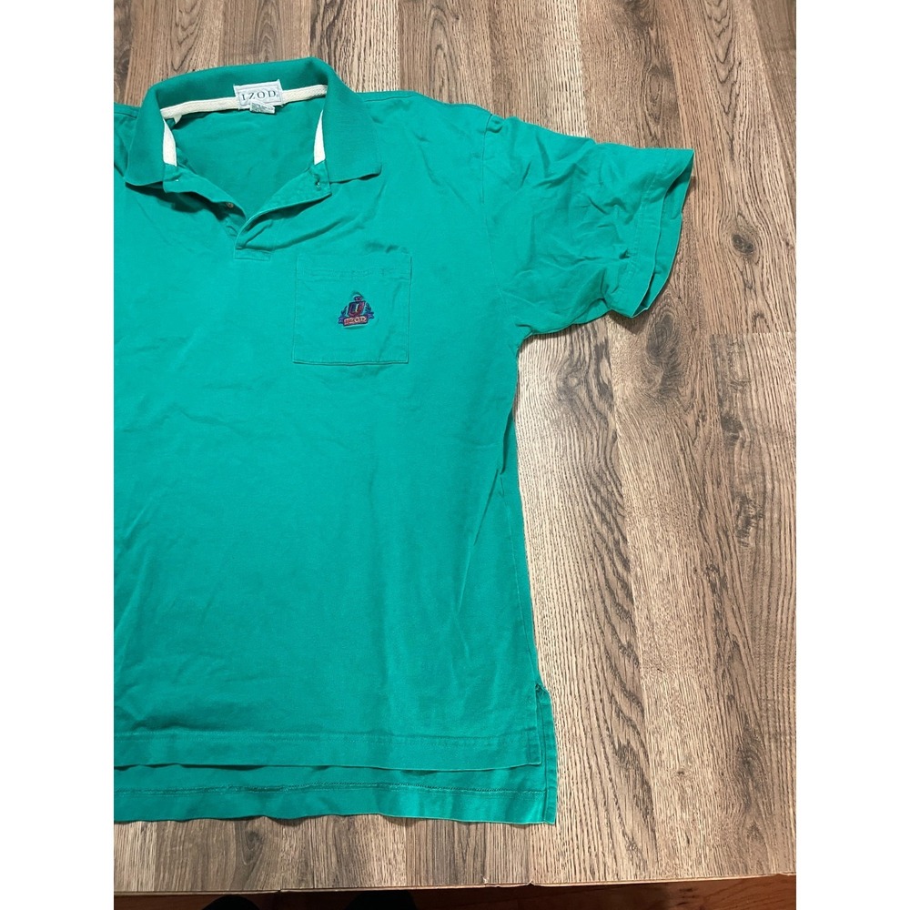 IZOD Shirt, Men's Size Large, Green, Polo Shirt, Short Sleeve - Picture 4 of 9